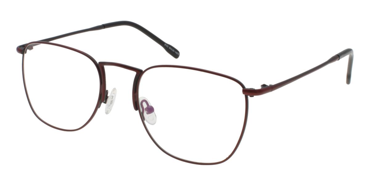 Square Eyeglasses 181225014 Red Metal Eyeglasses , NosePads Frames from ABBE Glasses