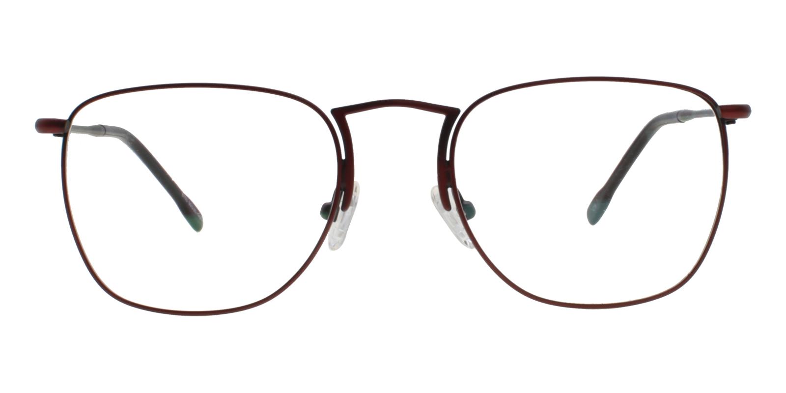 Square Eyeglasses 181225014 Red Metal Eyeglasses , NosePads Frames from ABBE Glasses