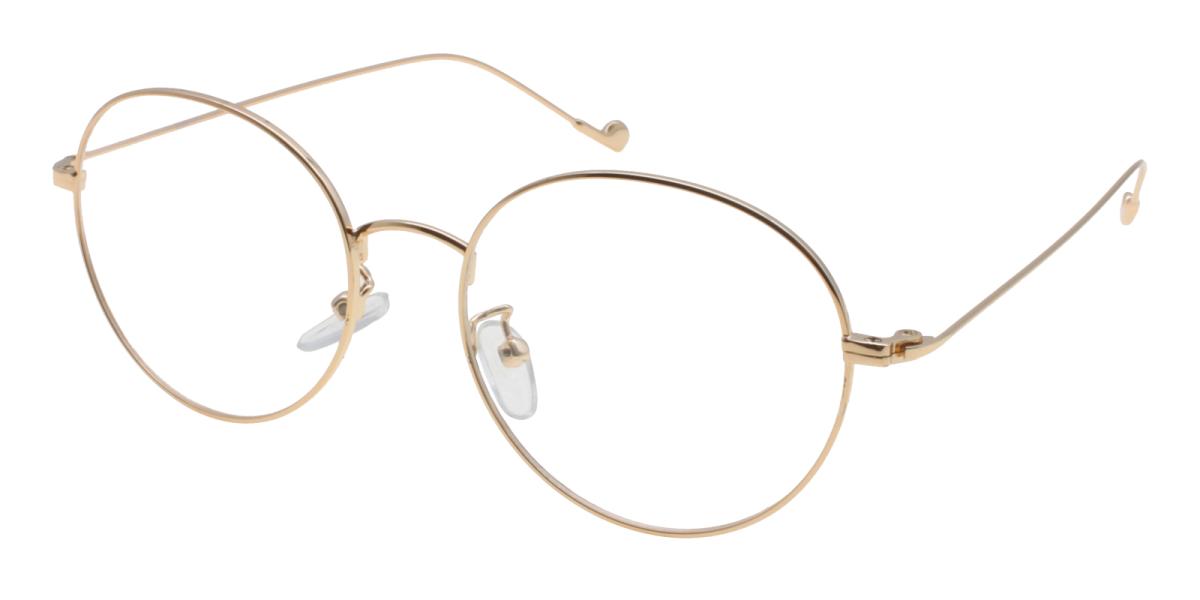 Lightweight Round Frame 181225019 Gold Metal Lightweight , NosePads , Eyeglasses Frames from ABBE Glasses