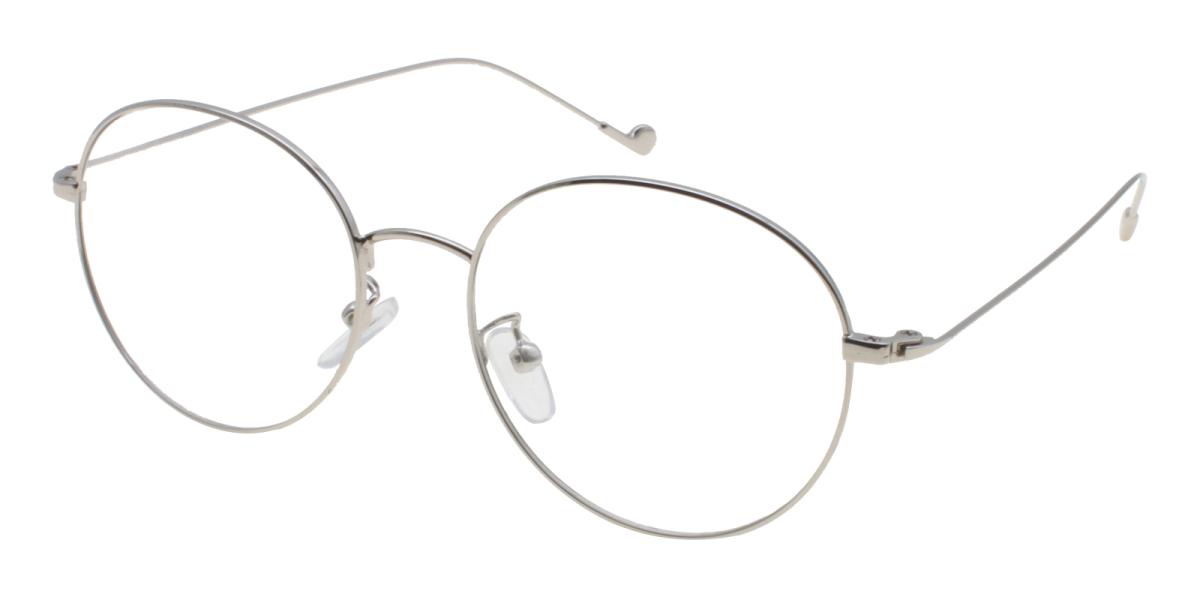 Jamaica Silver Metal Eyeglasses , Lightweight , NosePads Frames from ABBE Glasses