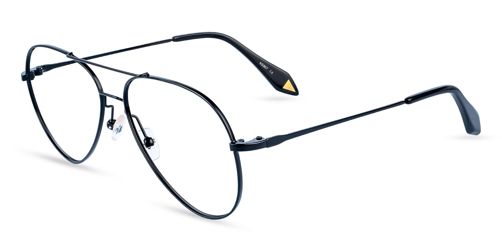 Malawi Black Metal Eyeglasses , NosePads Frames from ABBE Glasses