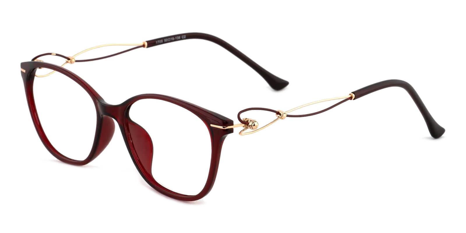 Maria Red Metal , TR UniversalBridgeFit , Eyeglasses , Lightweight Frames from ABBE Glasses