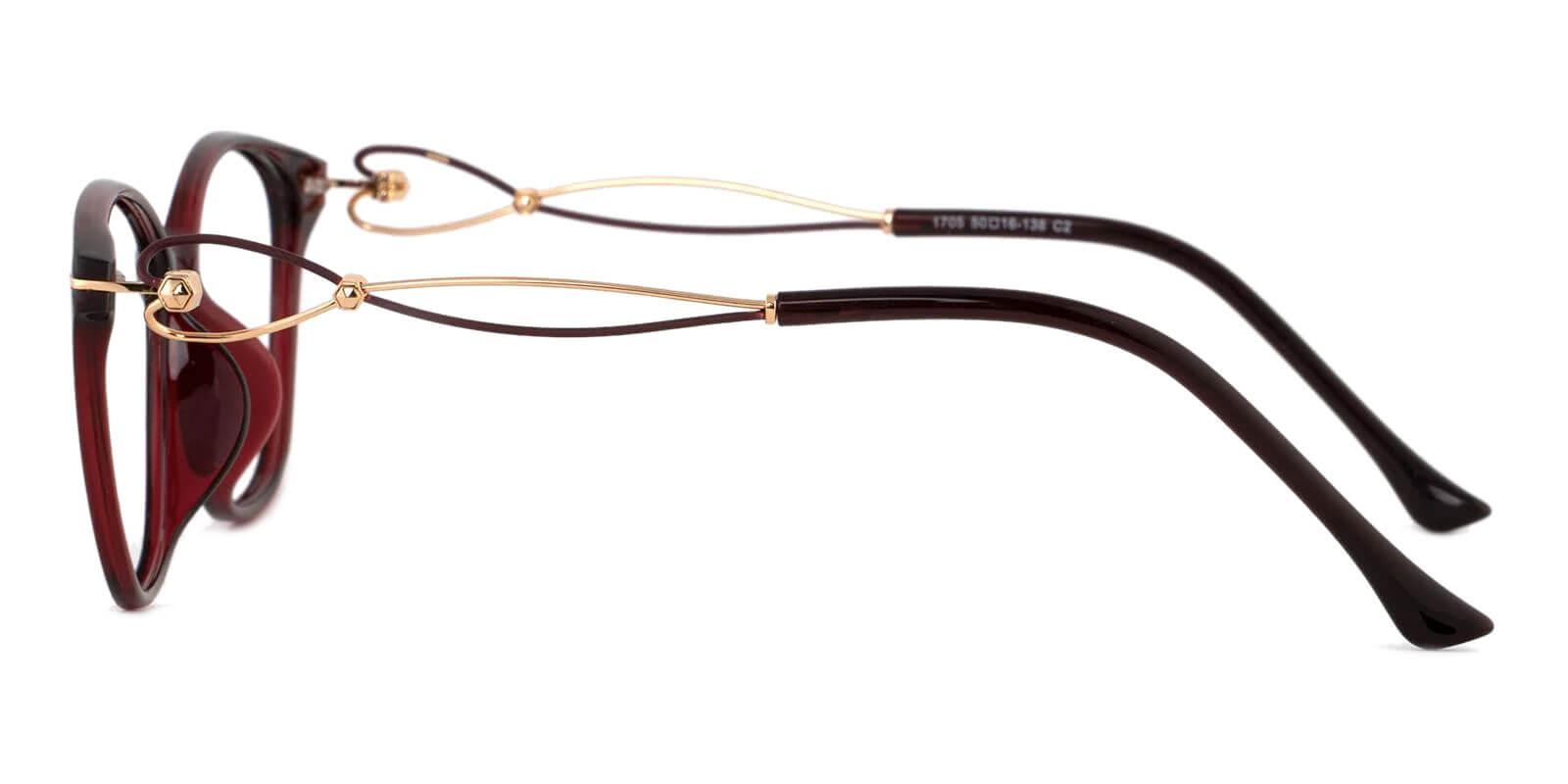 Maria Red Metal , TR UniversalBridgeFit , Eyeglasses , Lightweight Frames from ABBE Glasses
