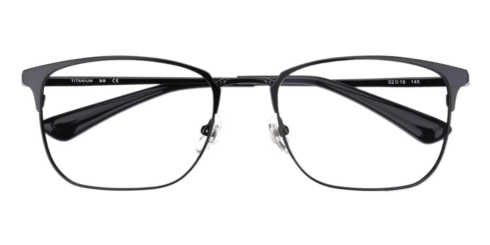 Nathan Black Titanium Eyeglasses , Lightweight , NosePads Frames from ABBE Glasses