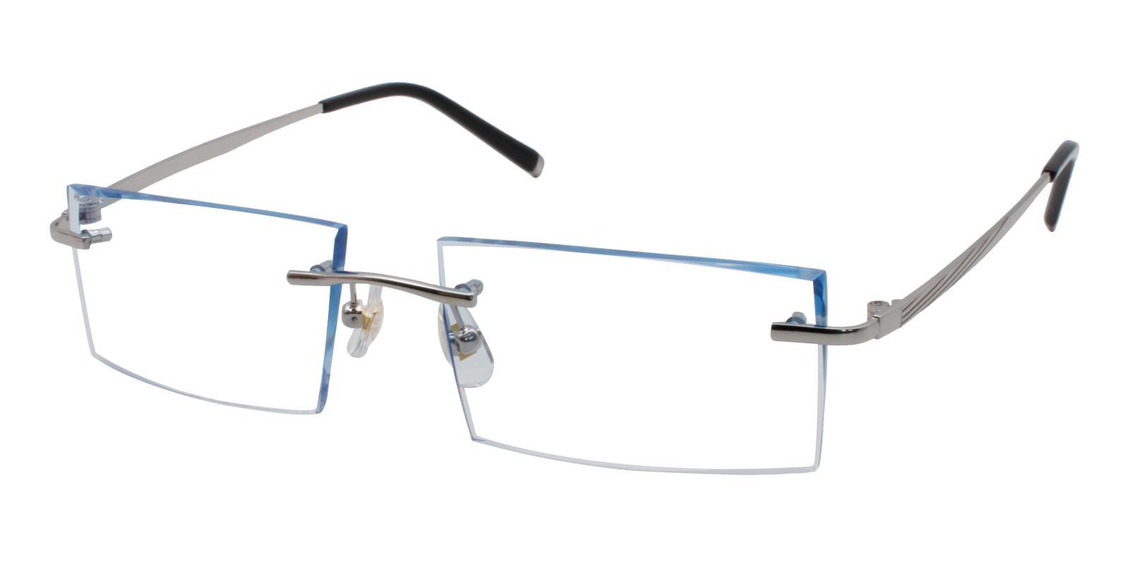 Josiah Blue Titanium Eyeglasses , NosePads Frames from ABBE Glasses