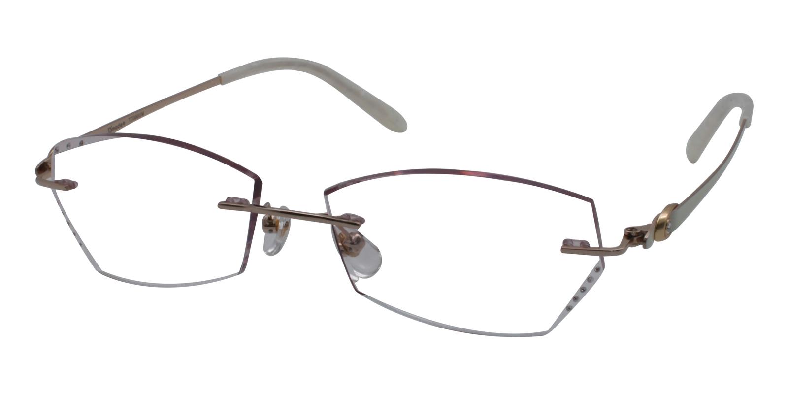 Rylee Pink Titanium Eyeglasses , NosePads Frames from ABBE Glasses