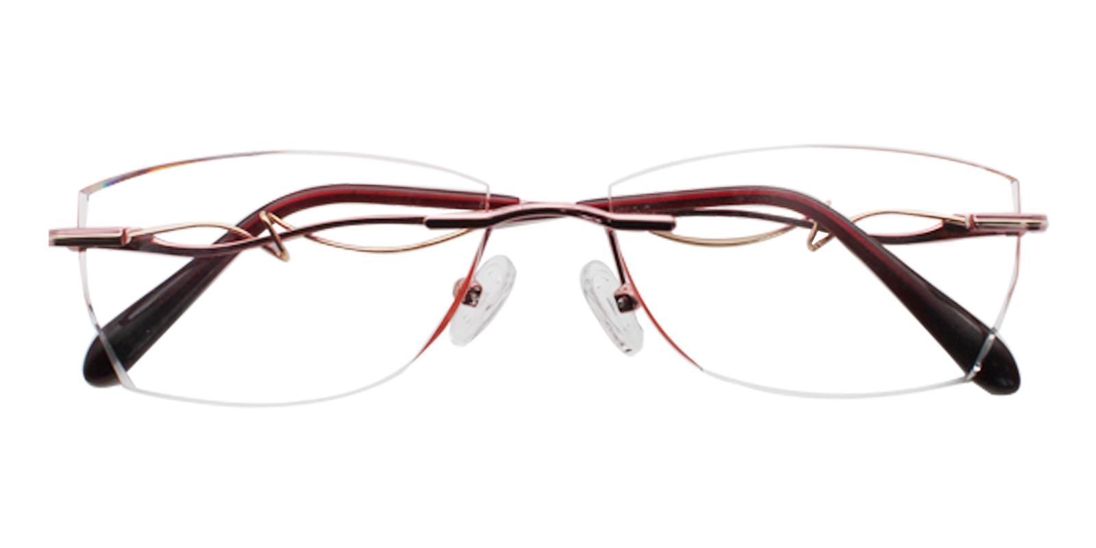 Sadie Red Titanium Eyeglasses , NosePads Frames from ABBE Glasses