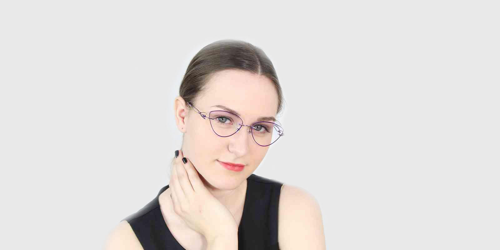 Kaylee Black Titanium NosePads , Eyeglasses Frames from ABBE Glasses