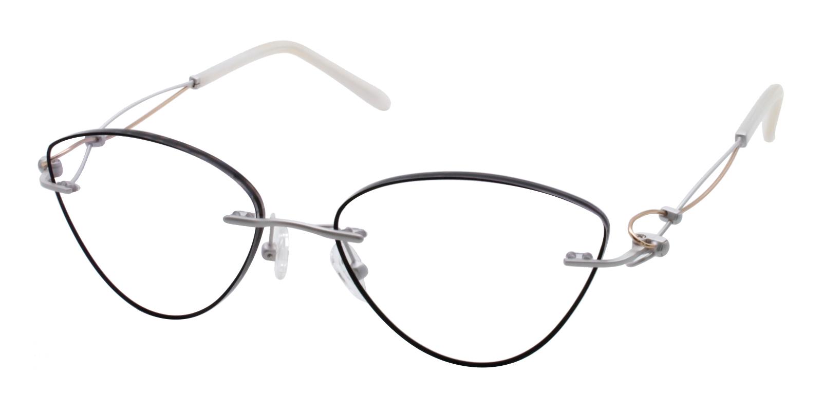 Kaylee Black Titanium Eyeglasses , NosePads Frames from ABBE Glasses