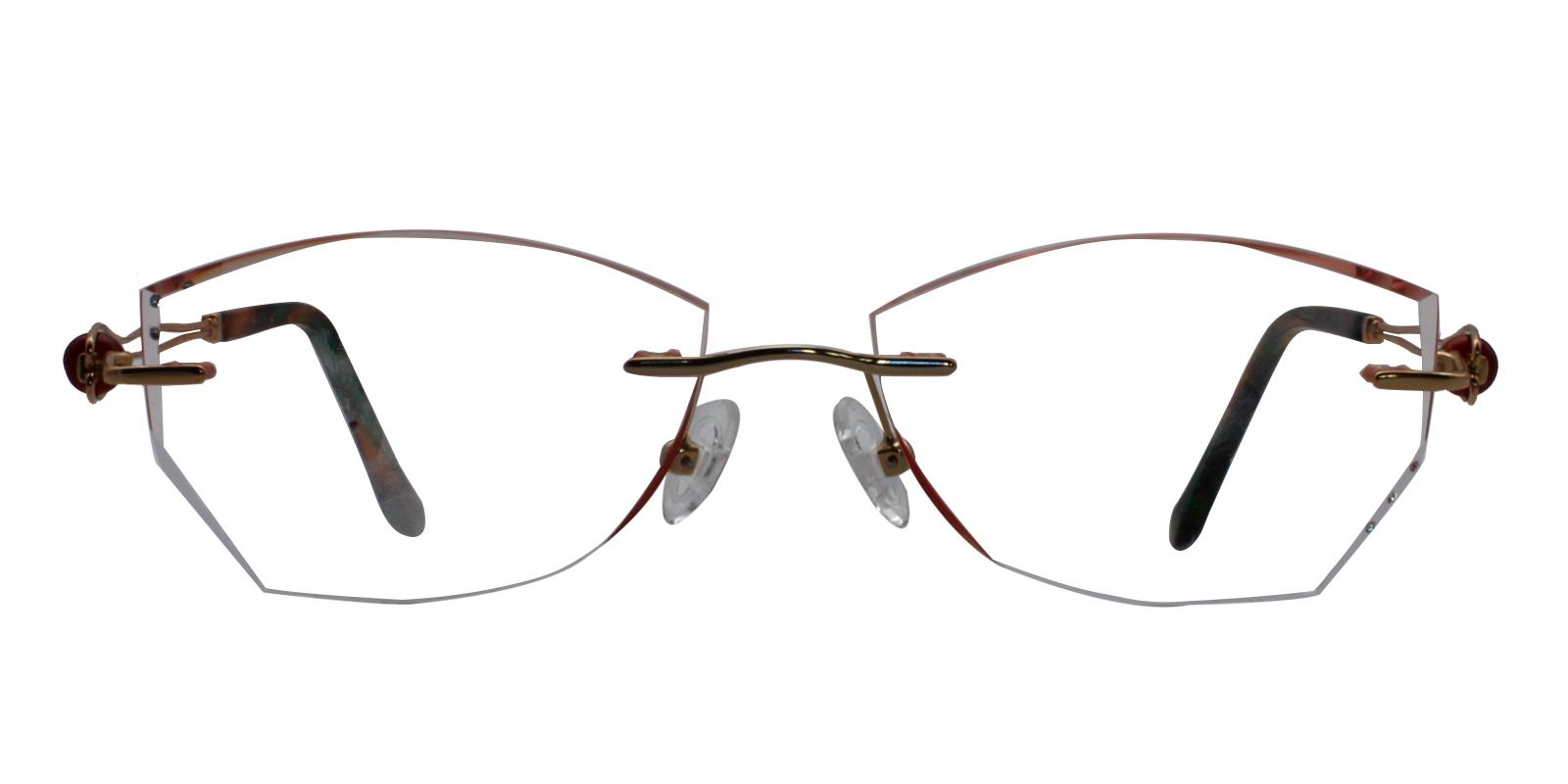 Liliana Orange Titanium Eyeglasses , NosePads Frames from ABBE Glasses