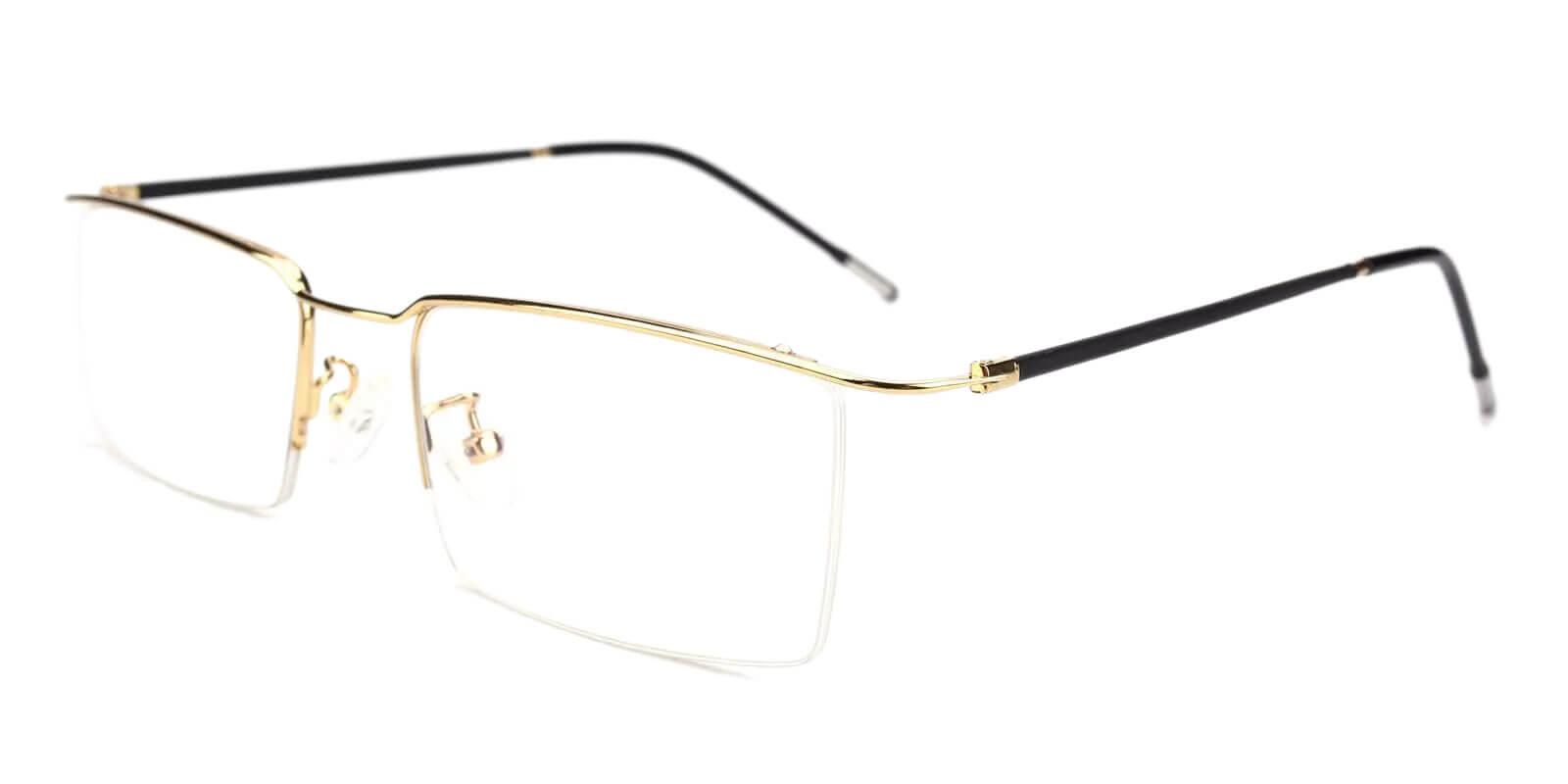 Wit Gold Metal Eyeglasses , NosePads Frames from ABBE Glasses