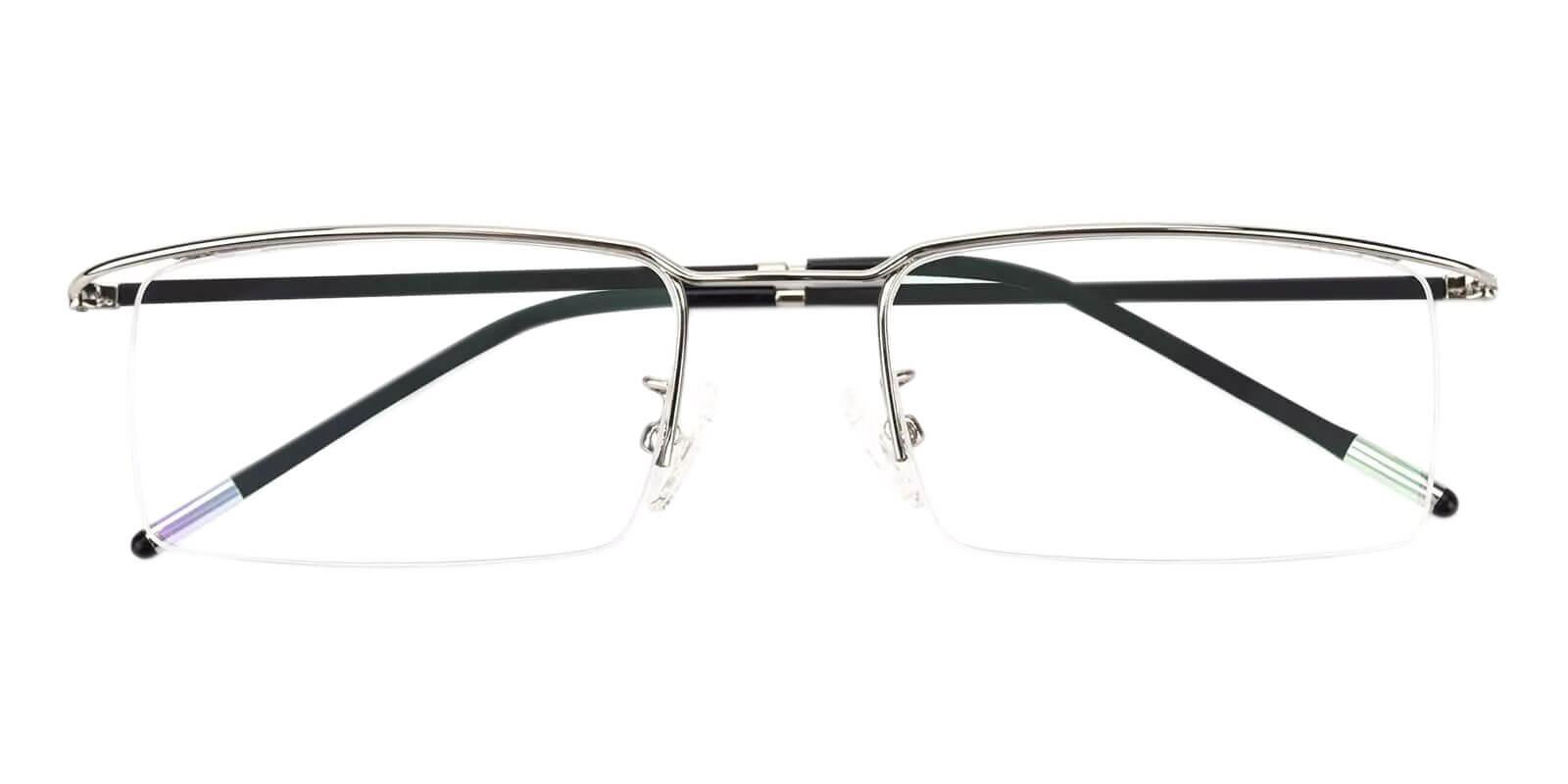 Wit Silver Metal Eyeglasses , NosePads Frames from ABBE Glasses