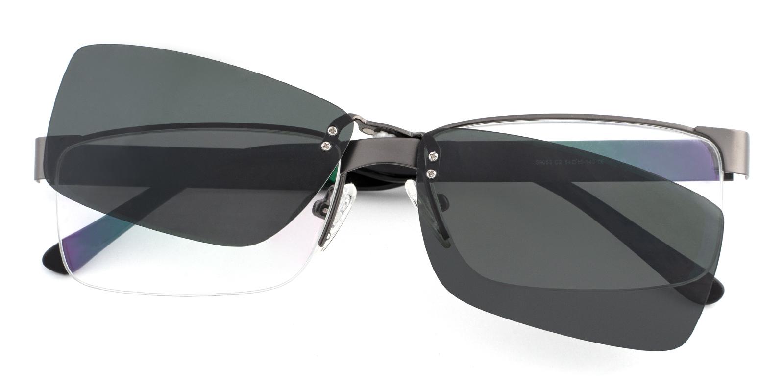Earth Clip-On Gun Metal Eyeglasses , NosePads Frames from ABBE Glasses