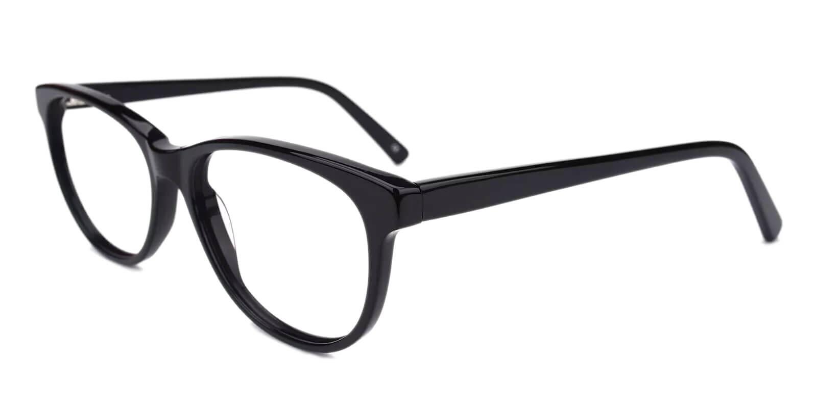 Neptune Black Acetate Eyeglasses , SpringHinges , UniversalBridgeFit Frames from ABBE Glasses