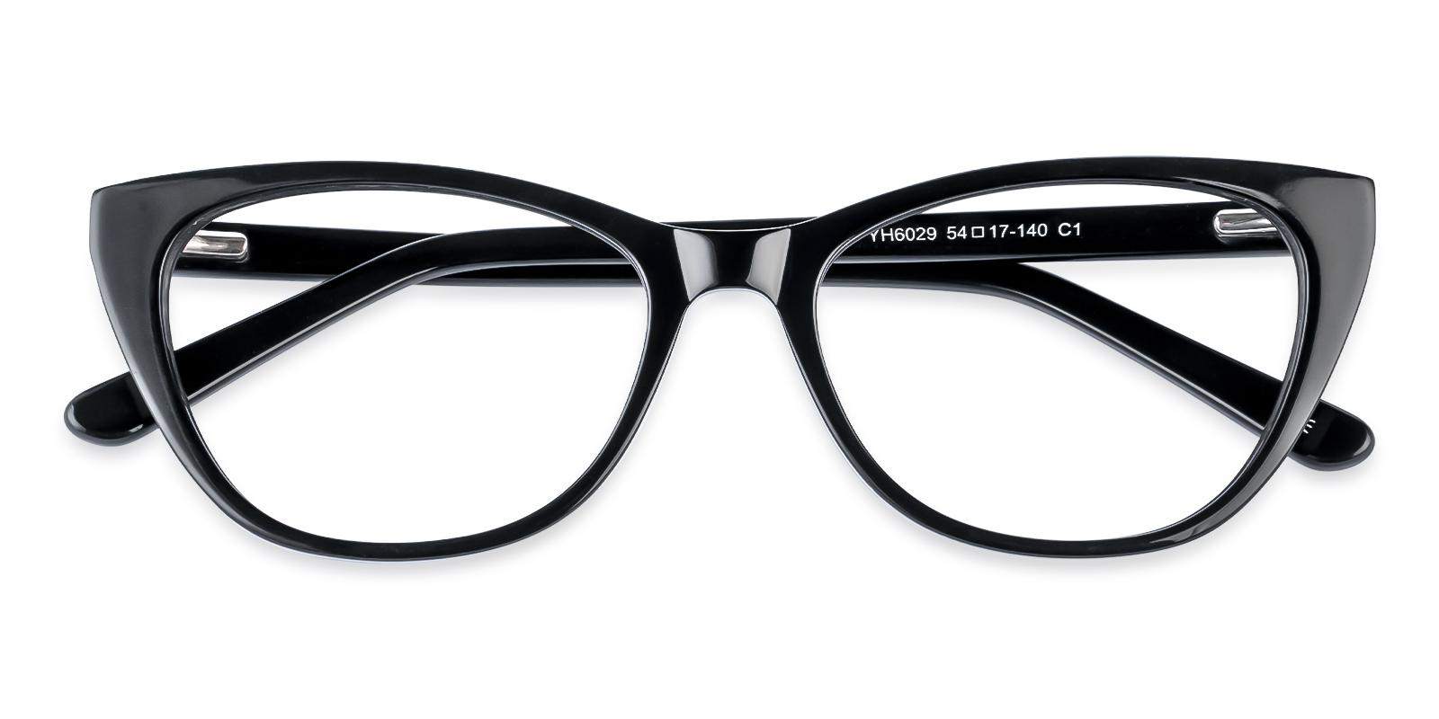 Tune Black Acetate Eyeglasses , SpringHinges , UniversalBridgeFit Frames from ABBE Glasses