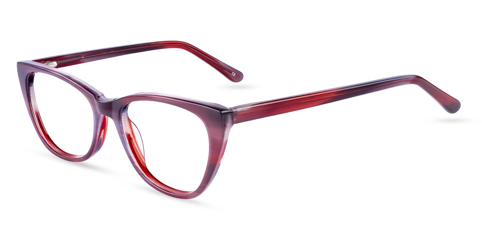 Tune Red Acetate Eyeglasses , SpringHinges , UniversalBridgeFit Frames from ABBE Glasses