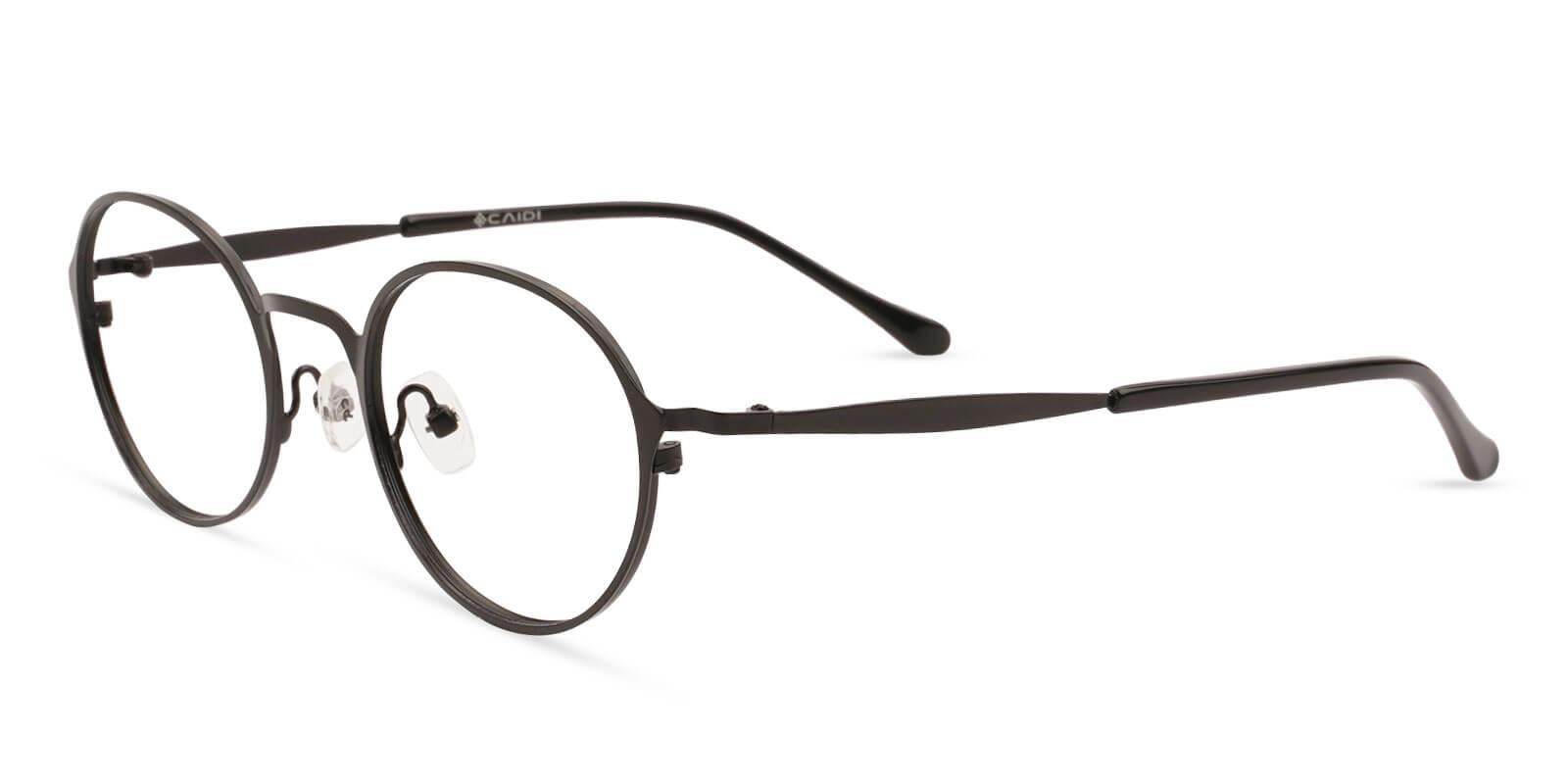 Toughery Black Metal Eyeglasses , NosePads Frames from ABBE Glasses