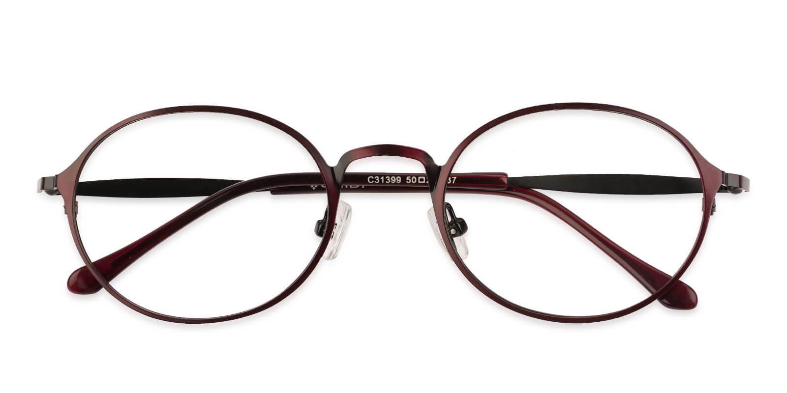 Toughery Red Metal Eyeglasses , NosePads Frames from ABBE Glasses