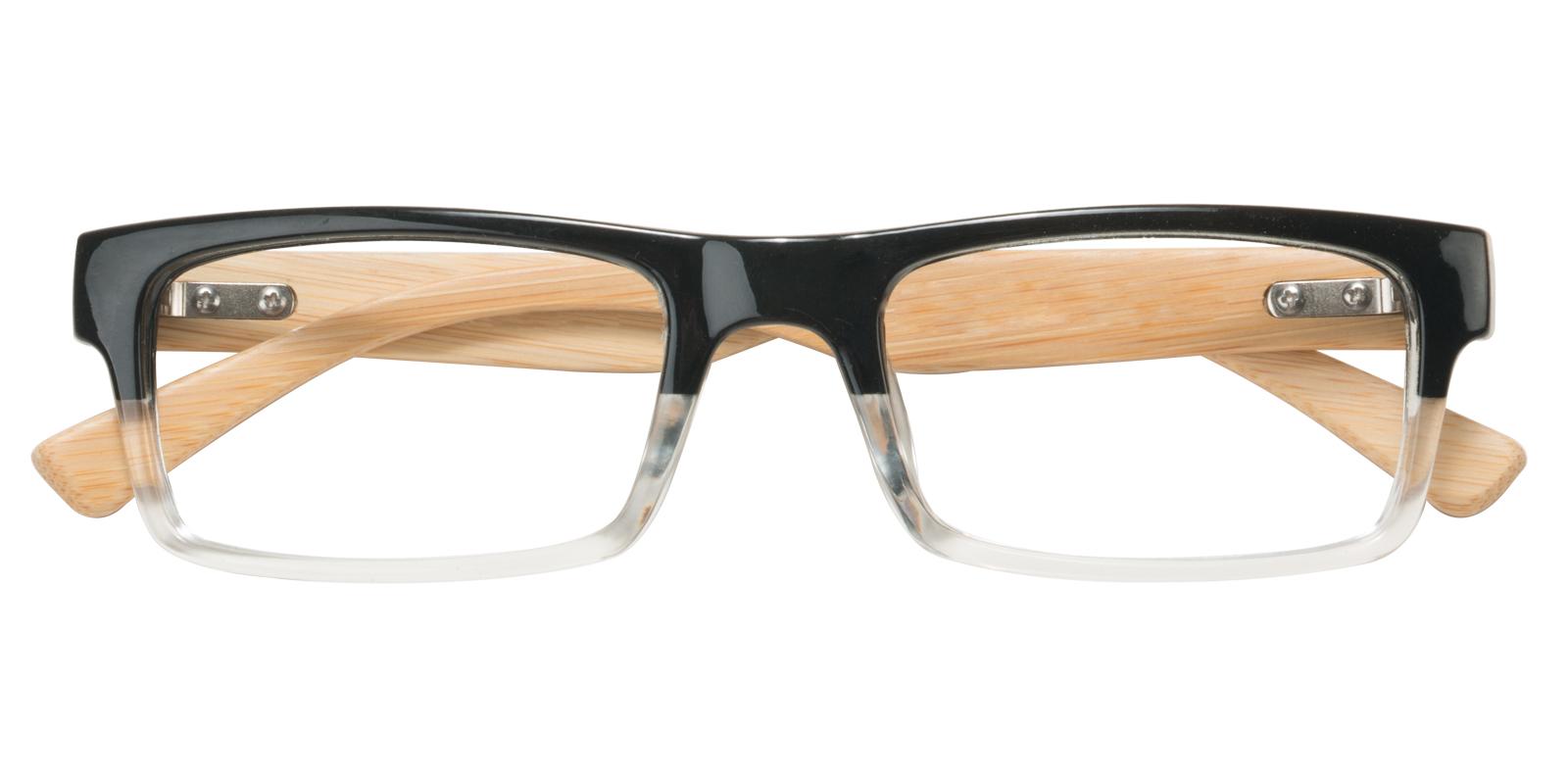 Mini-pandaing Black Acetate , Bamboo Eyeglasses , UniversalBridgeFit Frames from ABBE Glasses