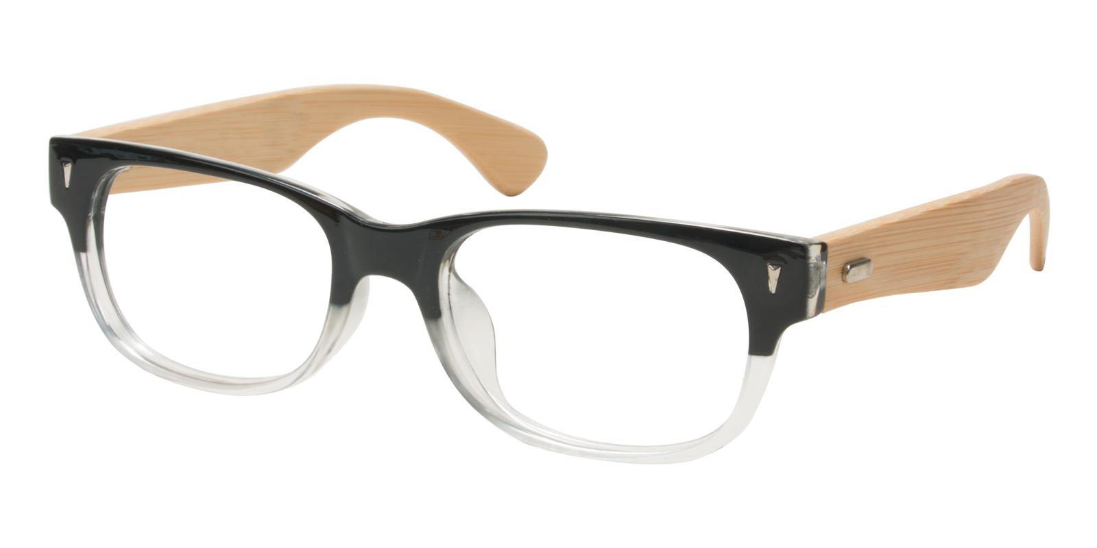 Pandaing Black Acetate , Bamboo Eyeglasses , UniversalBridgeFit Frames from ABBE Glasses