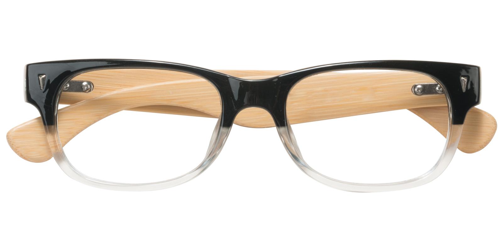 Pandaing Black Acetate , Bamboo Eyeglasses , UniversalBridgeFit Frames from ABBE Glasses
