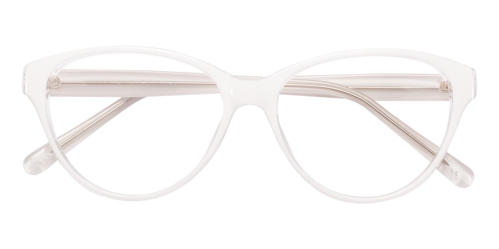 Flame White Plastic Eyeglasses , UniversalBridgeFit Frames from ABBE Glasses