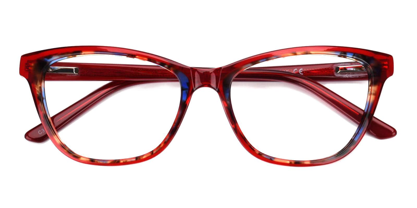 Strauss Red Acetate Eyeglasses , UniversalBridgeFit Frames from ABBE Glasses