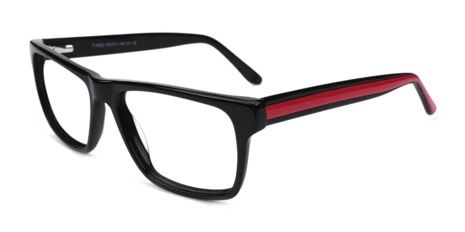 Outline Black Acetate Eyeglasses , SpringHinges , UniversalBridgeFit Frames from ABBE Glasses