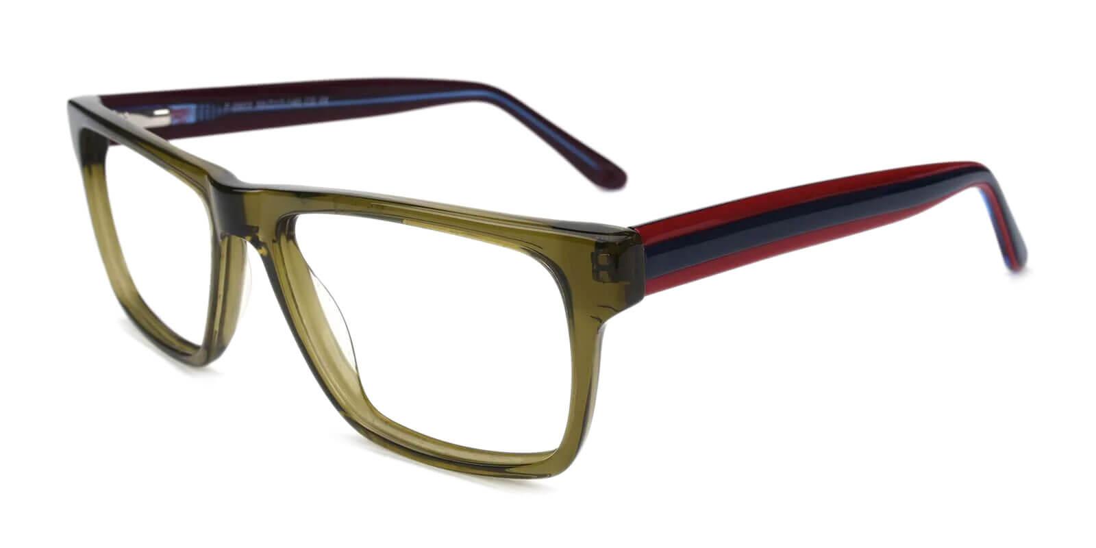 Outline Green Acetate Eyeglasses , SpringHinges , UniversalBridgeFit Frames from ABBE Glasses