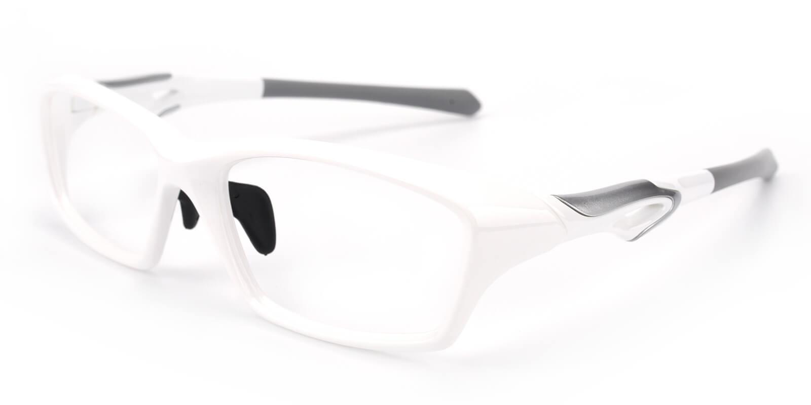 Quazar White TR SportsGlasses , UniversalBridgeFit Frames from ABBE Glasses