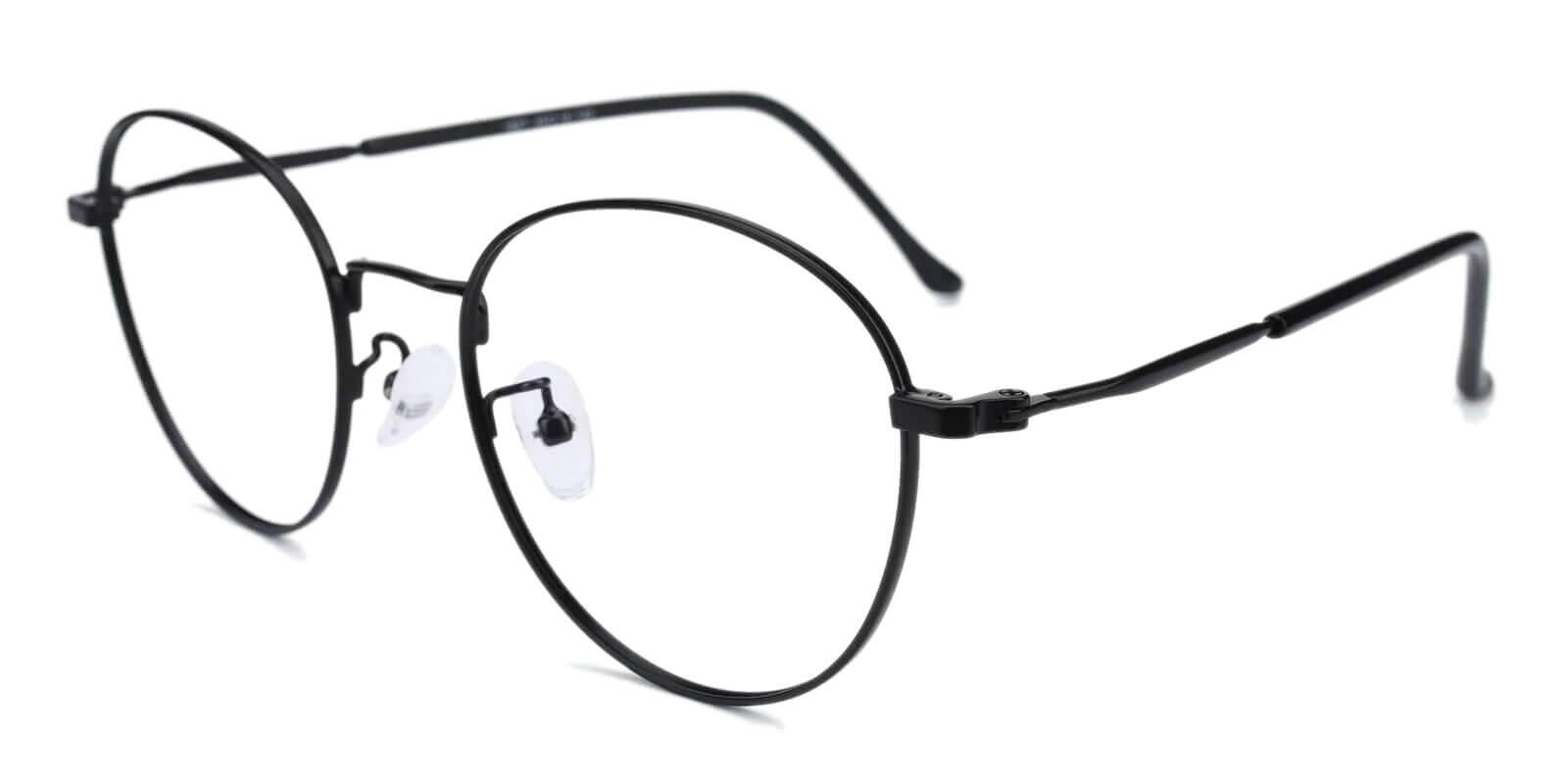 Savvy Black Metal Eyeglasses , Lightweight , NosePads Frames from ABBE Glasses