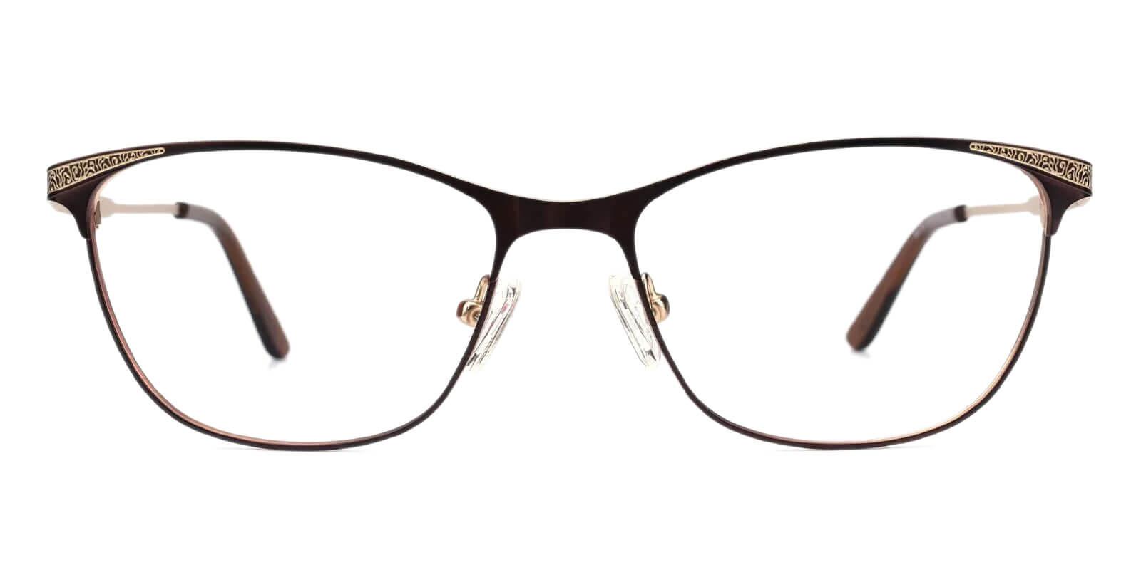 Helix Brown Metal Eyeglasses , NosePads , SpringHinges Frames from ABBE Glasses