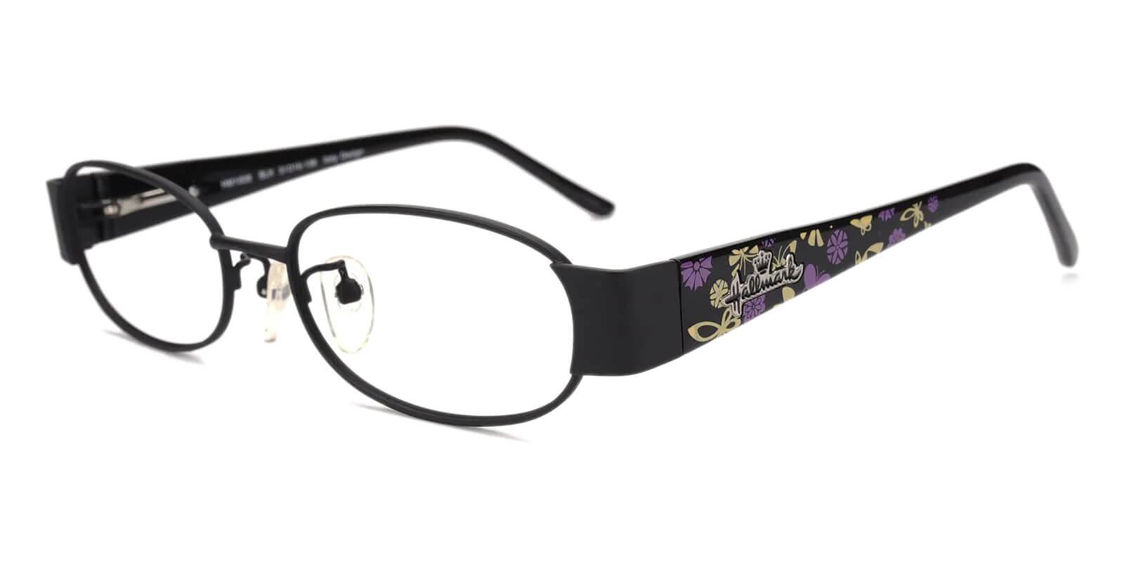 Anika Black Metal Eyeglasses , SpringHinges , NosePads Frames from ABBE Glasses