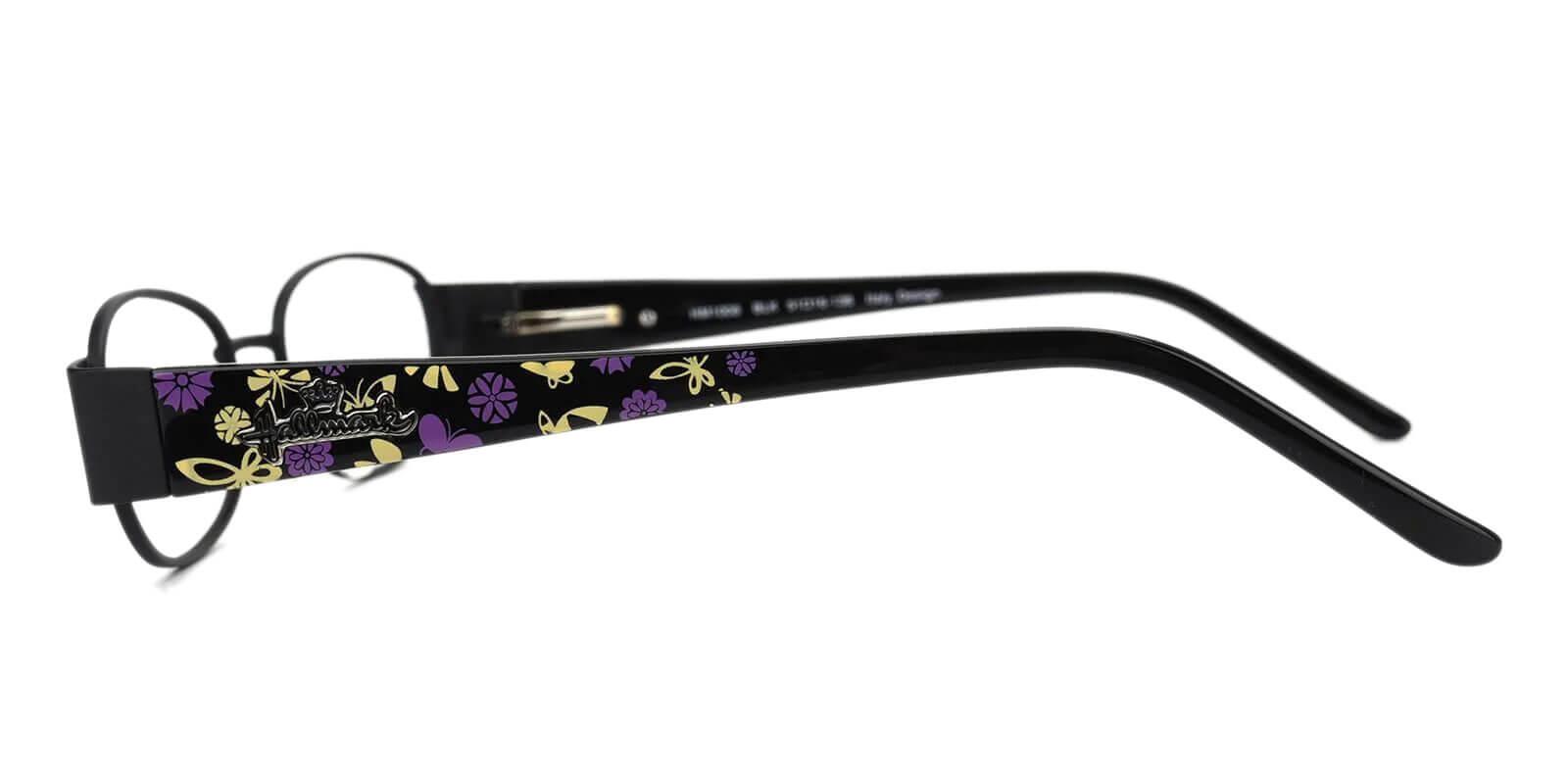 Anika Black Metal Eyeglasses , SpringHinges , NosePads Frames from ABBE Glasses