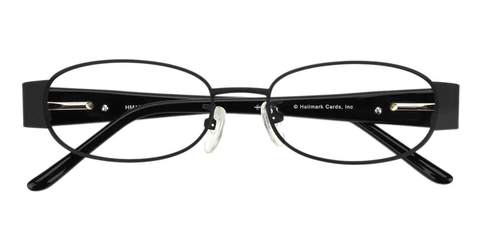 Anika Black Metal Eyeglasses , SpringHinges , NosePads Frames from ABBE Glasses