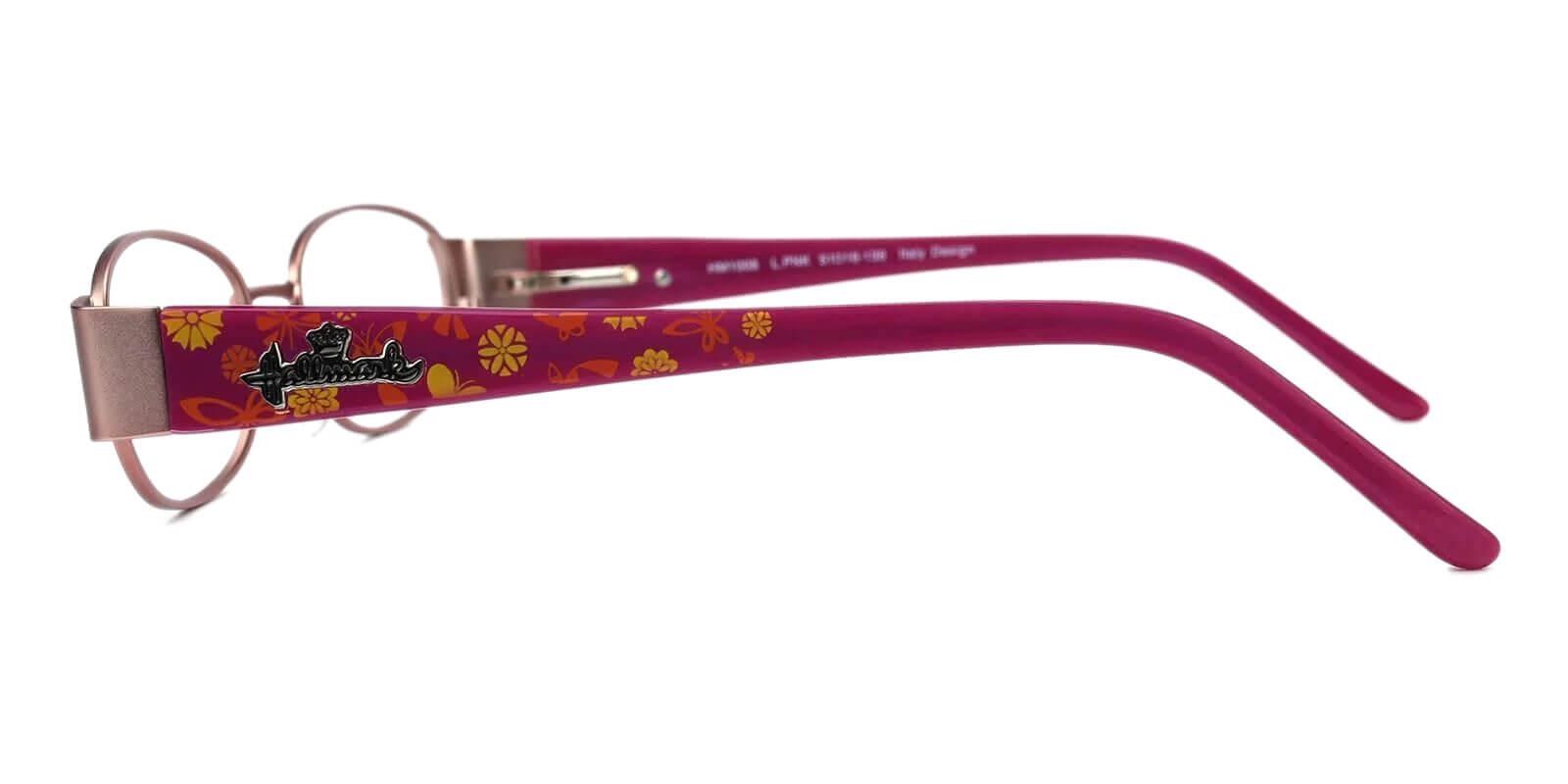 Anika Pink Metal Eyeglasses , NosePads , SpringHinges Frames from ABBE Glasses