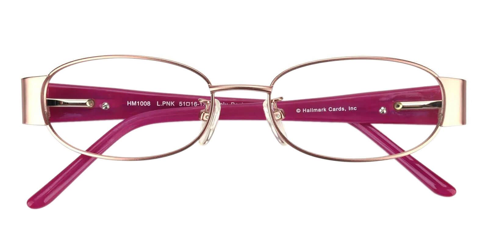 Anika Pink Metal Eyeglasses , NosePads , SpringHinges Frames from ABBE Glasses