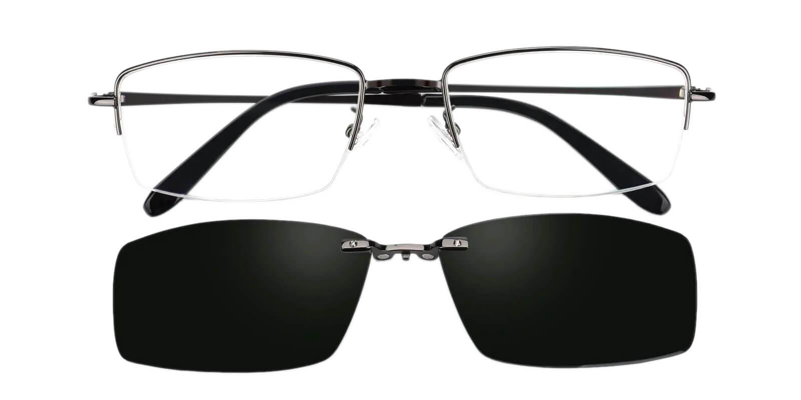 Beckett Clip-On Gun Metal Eyeglasses , NosePads Frames from ABBE Glasses