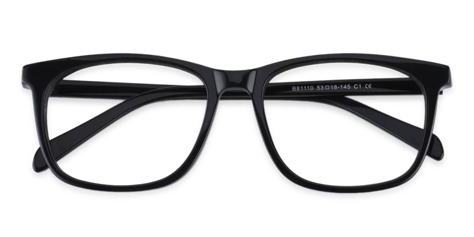 Plaza Black Acetate Eyeglasses , UniversalBridgeFit Frames from ABBE Glasses