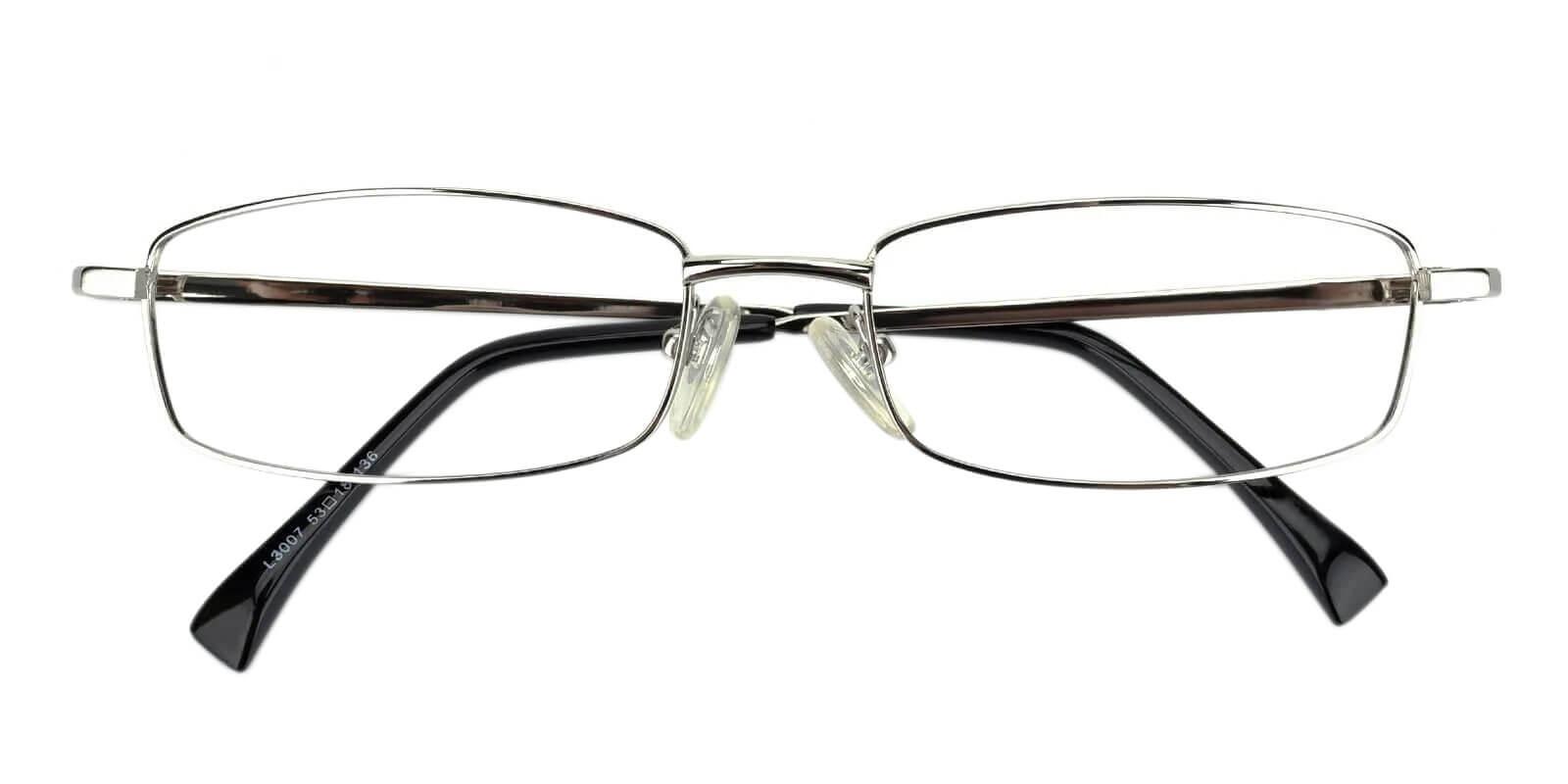 Curie Silver Metal Eyeglasses , NosePads Frames from ABBE Glasses