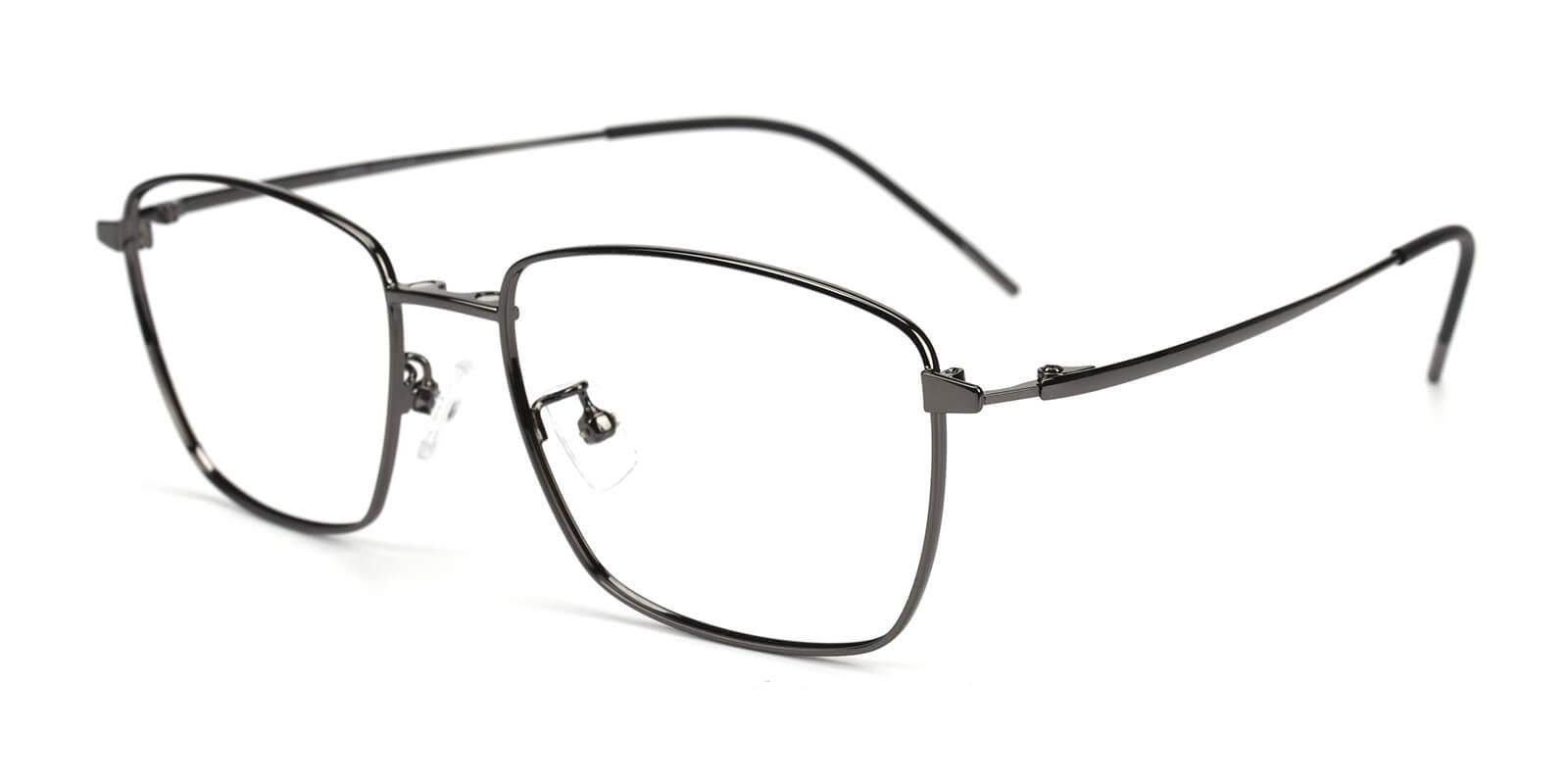 Bezel Gun Metal Eyeglasses , NosePads , SpringHinges Frames from ABBE Glasses
