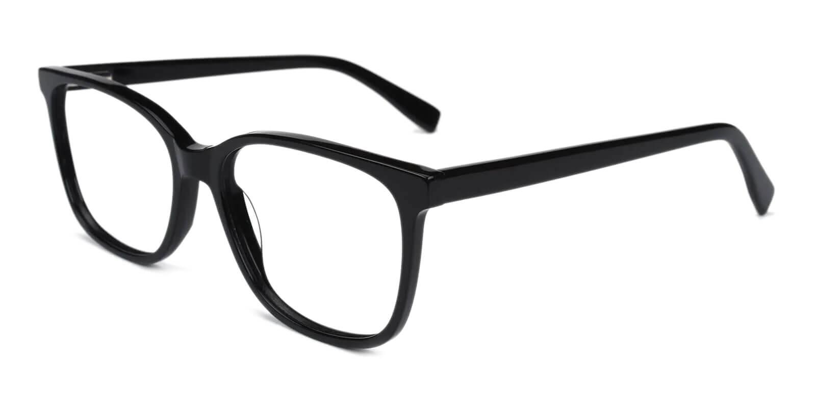 Groove Black Acetate Eyeglasses , SpringHinges , UniversalBridgeFit Frames from ABBE Glasses