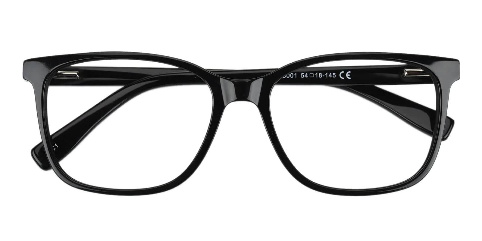 Groove Black Acetate Eyeglasses , SpringHinges , UniversalBridgeFit Frames from ABBE Glasses