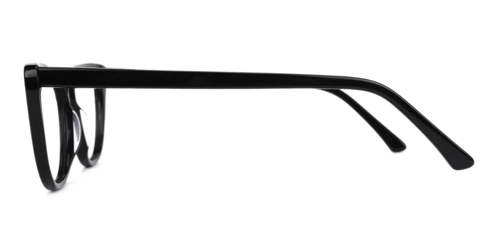 Yuke Black Acetate Eyeglasses , SpringHinges , UniversalBridgeFit Frames from ABBE Glasses