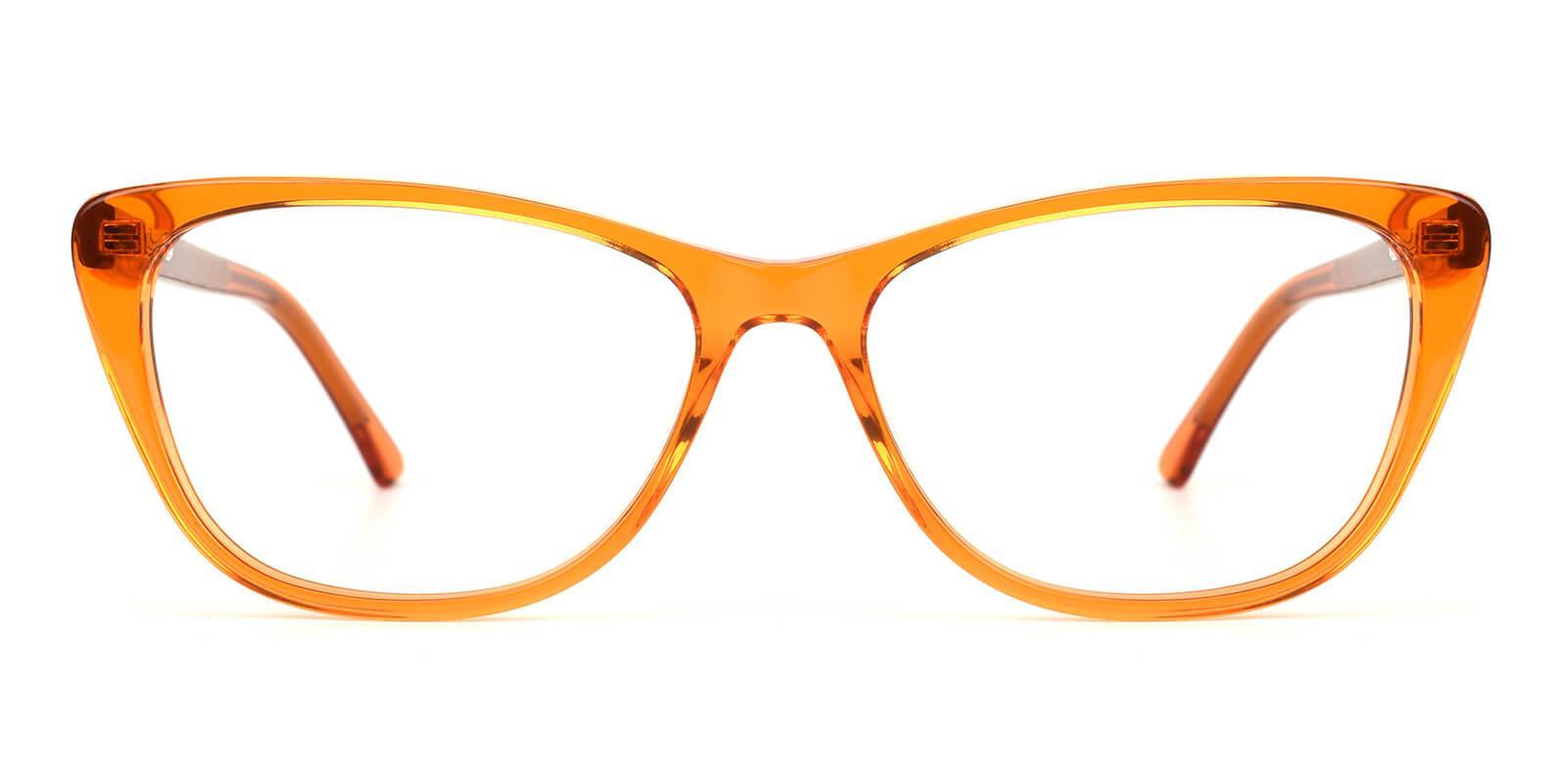 Yuke Orange Acetate Eyeglasses , SpringHinges , UniversalBridgeFit Frames from ABBE Glasses