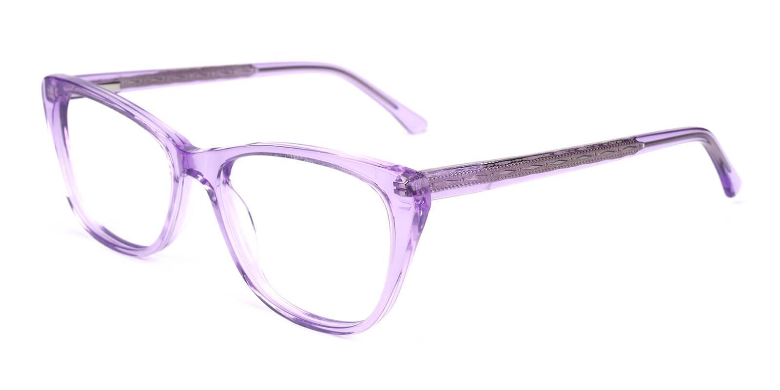 Yuke Purple Acetate Eyeglasses , SpringHinges , UniversalBridgeFit Frames from ABBE Glasses