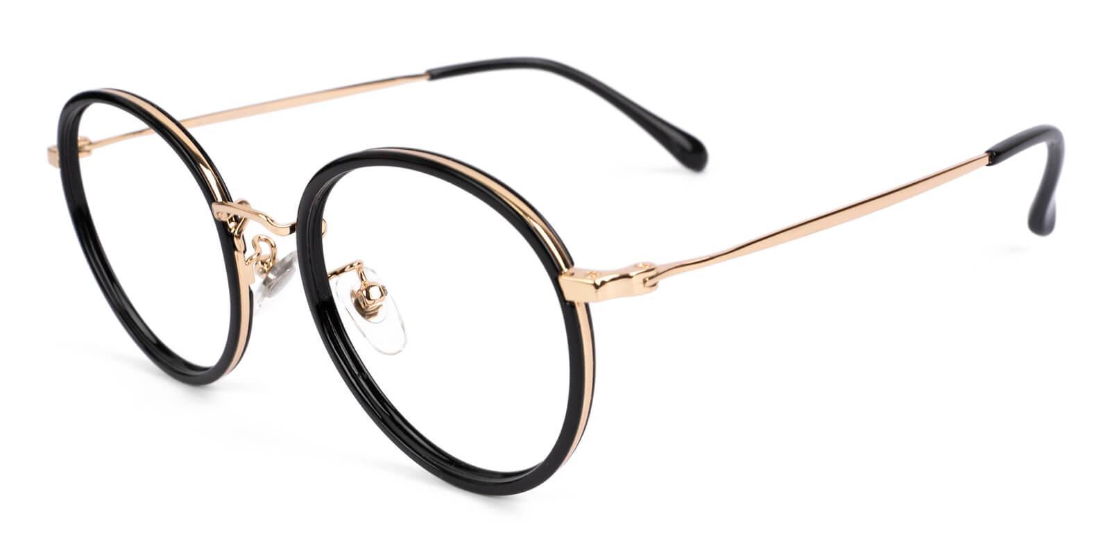 Modena Black Combination Eyeglasses , NosePads , SpringHinges Frames from ABBE Glasses