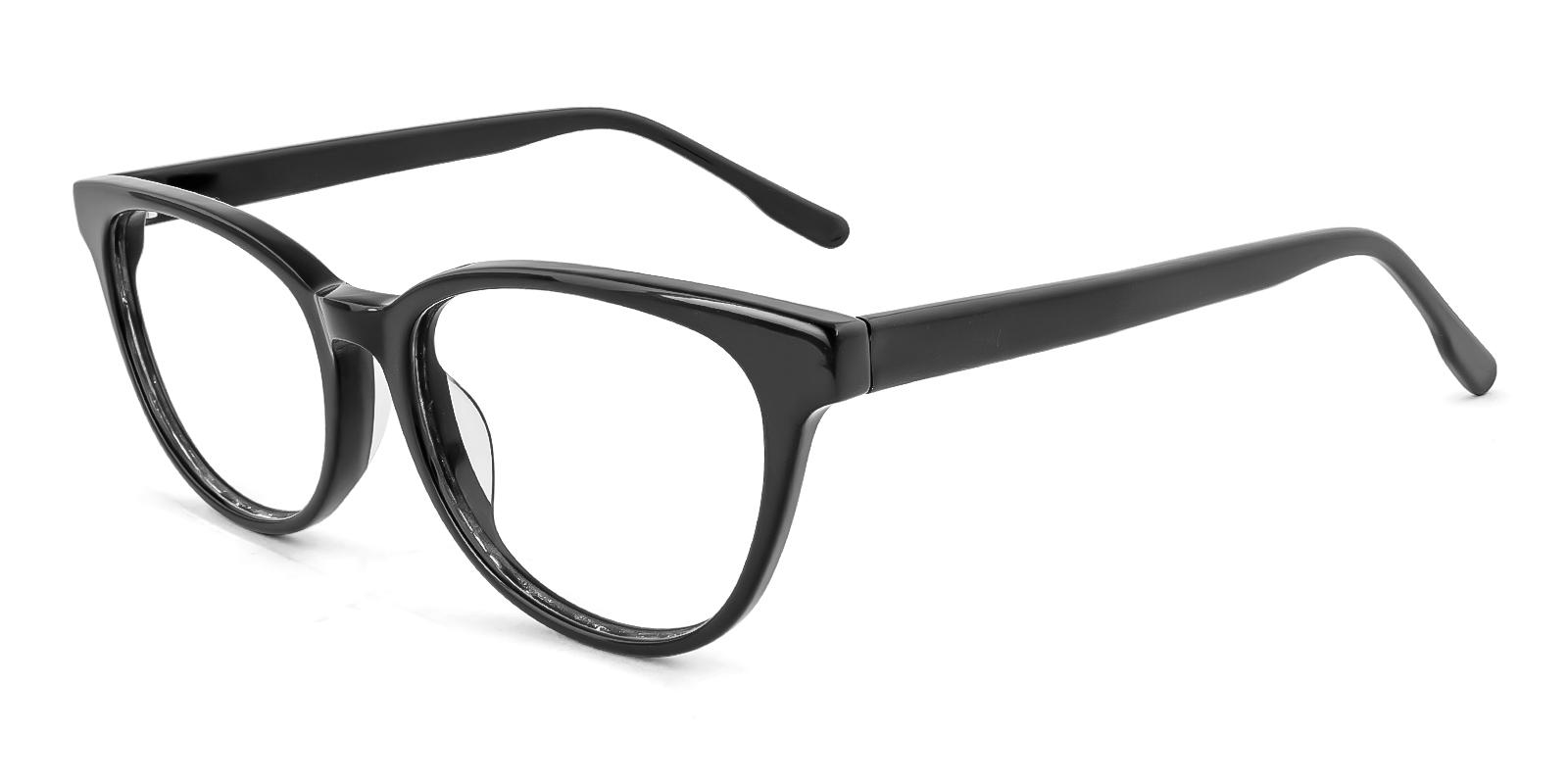 Bouquet Black Acetate Eyeglasses , SpringHinges , UniversalBridgeFit Frames from ABBE Glasses