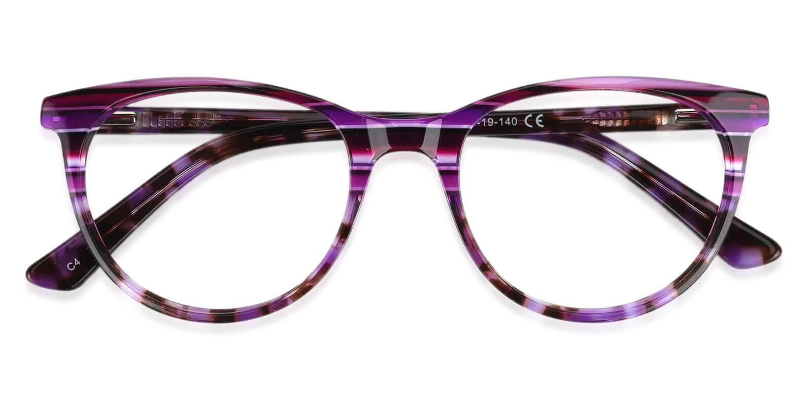 Perceive Purple Acetate Eyeglasses , SpringHinges , UniversalBridgeFit Frames from ABBE Glasses