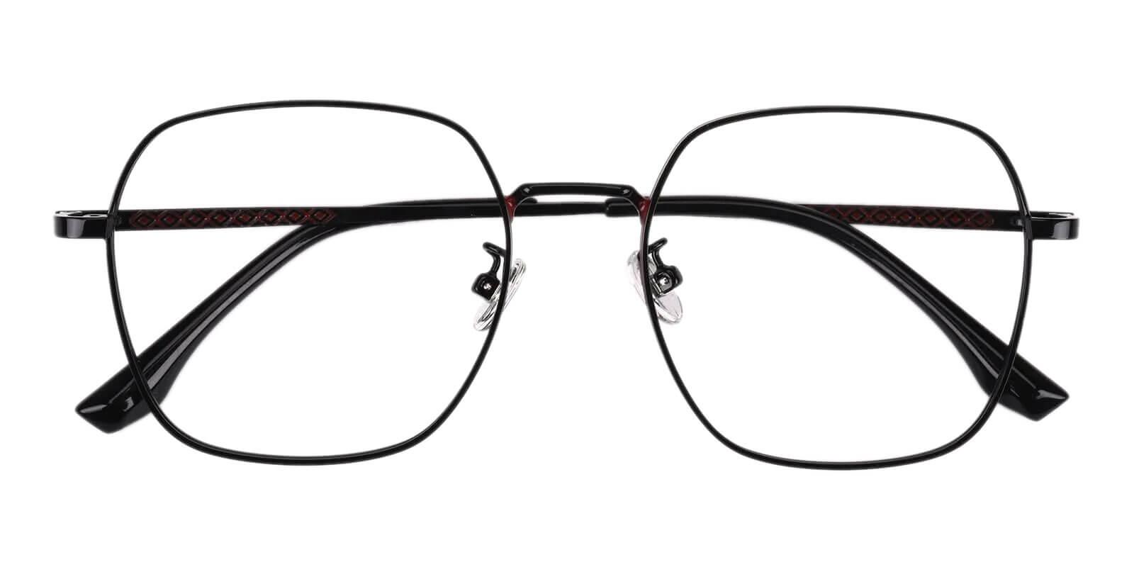 Thelma Black Metal Eyeglasses , NosePads , SpringHinges Frames from ABBE Glasses